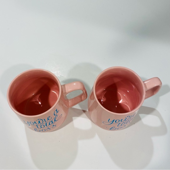 Austin & Ash Set of 2 “You’re a Total Boss” Pink Blue Coffee Mug - Picture 3 of 9